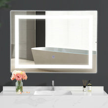 Load image into Gallery viewer, 27.5 Inch LED Wall-Mounted Rect Bathroom Mirror with Touch