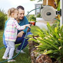 Load image into Gallery viewer, Wall Mounted Retractable Garden Hose Reel with Hose Nozzle