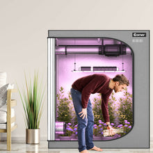 Load image into Gallery viewer, 48 x 24 x60 Inch Mylar Hydroponic Grow Tent with Observation Window-Gray