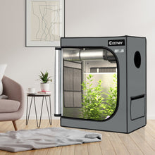 Load image into Gallery viewer, 30 × 18 × 36 Inch Mylar Hydroponic Grow Tent with Observation Window and Floor Tray-Gray