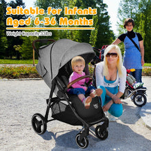 Load image into Gallery viewer, 5-Point Harness Lightweight Infant Stroller with Foot Cover and Adjustable Backrest-Gray