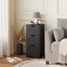 Load image into Gallery viewer, Bathroom Floor Freestanding Storage Organizer with 3 Drawers-Black