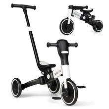 Load image into Gallery viewer, 4-in-1 Kids Tricycle with Adjustable Parent Push Handle and Detachable Pedals-White