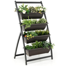 Load image into Gallery viewer, 4-Tier Vertical Raised Garden Bed with 4 Containers and Drainage Holes-S