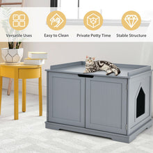 Load image into Gallery viewer, Cat Litter Box Enclosure with Double Doors for Large Cat and Kitty-Gray