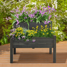 Load image into Gallery viewer, 2 Tier Wooden Raised Garden Bed with Legs Drain Holes-Gray
