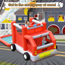 Load image into Gallery viewer, Fire Truck Themed Inflatable Castle Water Park Kids Bounce House without Blower