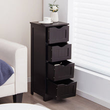 Load image into Gallery viewer, 4-Drawer Freestanding Floor Cabinet with Anti-Toppling Device-Dark Brown