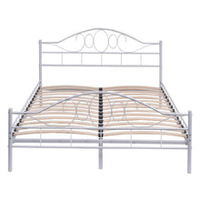 Load image into Gallery viewer, Black Steel Bed Frame with Wood Slats-Twin size