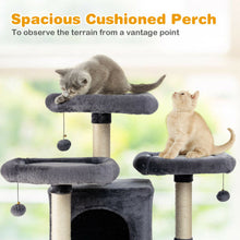 Load image into Gallery viewer, 67" Multi-Level Cat Tree with Cozy Perches Kittens Play House-Light Gray