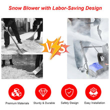 Load image into Gallery viewer, Electric Snow Thrower with Chute Rotation and 2 Transport Wheels-Blue