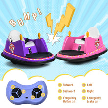 Load image into Gallery viewer, 6V Kids Ride On Bumper Car Vehicle 360-degree Spin Race Toy with Remote Control-Purple
