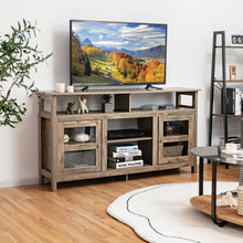 Load image into Gallery viewer, 58 Inch TV Stand Entertainment Console Center with 2 Cabinets-Natural