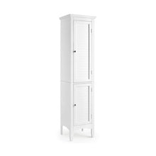 Load image into Gallery viewer, Tall Bathroom Floor Cabinet with Shutter Doors and Adjustable Shelf-White