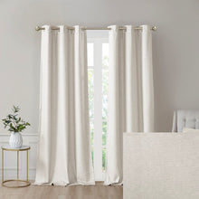 Load image into Gallery viewer, Sunsmart Como 100% Polyester Printed Faux Silk Total Blackout Window Panel Pair- Ivory SS40-0137 By Olliix