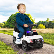 Load image into Gallery viewer, 6V Kids Ride On Police Car with Real Megaphone and Siren Flashing Lights-White