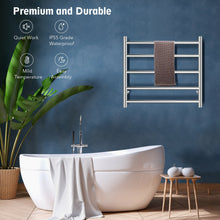 Load image into Gallery viewer, Electric Heated Towel Warmer Wall Mount Drying Rack 304 Stainless Steel