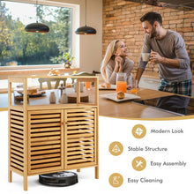 Load image into Gallery viewer, Bamboo Bathroom Floor Storage Cabinet with Shutter Doors-Natural