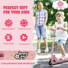Load image into Gallery viewer, Folding Adjustable Height Kids Toy Kick Scooter with 2 Flashing Wheels-Pink