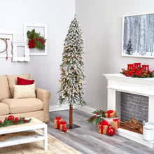Load image into Gallery viewer, 7' Flocked Gr& Alpine Artificial Christmas Tree w/ 400 Clear Lights