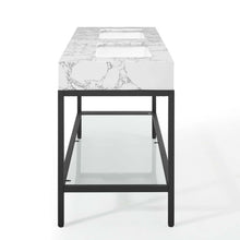 Load image into Gallery viewer, Kingsley 60" Black Stainless Steel Bathroom Vanity by Modway