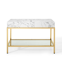 Load image into Gallery viewer, Kingsley 50" Gold Stainless Steel Bathroom Vanity by Modway