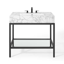 Load image into Gallery viewer, Kingsley 36" Black Stainless Steel Bathroom Vanity by Modway