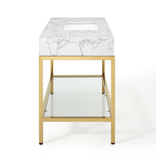 Load image into Gallery viewer, Kingsley 50" Gold Stainless Steel Bathroom Vanity by Modway