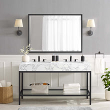 Load image into Gallery viewer, Kingsley 60" Black Stainless Steel Bathroom Vanity by Modway