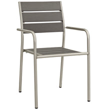 Load image into Gallery viewer, Shore Outdoor Patio Aluminum Dining Rounded Armchair Set of 2 by Modway