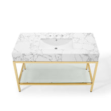 Load image into Gallery viewer, Kingsley 50" Gold Stainless Steel Bathroom Vanity by Modway