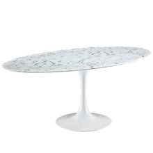 Load image into Gallery viewer, Lippa 78" Oval Faux Marble Dining Table by Modway