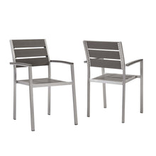 Load image into Gallery viewer, Shore Outdoor Patio Aluminum Dining Armchair Set of 2 by Modway