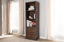 Load image into Gallery viewer, Baxton Studio Burnwood Modern and Contemporary Walnut Brown Finished Wood 2-Drawer Bookcase