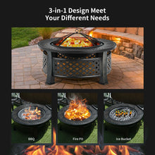 Load image into Gallery viewer, Outdoor Fireplace with BBQ Grill and High-temp Resistance Finish