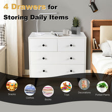 Load image into Gallery viewer, 4 Drawers Dresser Chest of Drawers Free Standing Sideboard Cabinet-White