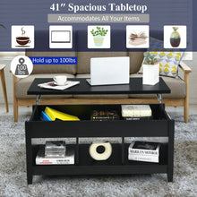 Load image into Gallery viewer, Lift Top Coffee Table with Hidden Storage Compartment-Black