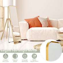 Load image into Gallery viewer, Full Length Wall Mounted Body Mirror with Free Standing Stand-Golden