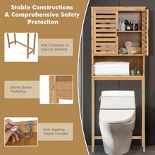 Load image into Gallery viewer, Bamboo Over The Toilet Storage Cabinet Bathroom with Adjustable Shelf-Natural