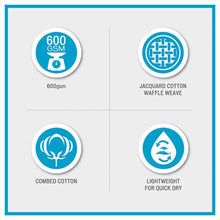 Load image into Gallery viewer, 6 Piece Spa Waffle Cotton Jacquard Towels Set MP73-7179 By Olliix