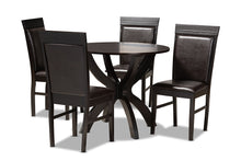 Load image into Gallery viewer, Baxton Studio Ancel Modern and Contemporary Dark Brown Faux Leather Upholstered and Dark Brown Finished Wood 5-Piece Dining Set
