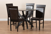 Load image into Gallery viewer, Baxton Studio Ancel Modern and Contemporary Dark Brown Faux Leather Upholstered and Dark Brown Finished Wood 5-Piece Dining Set