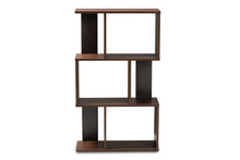 Load image into Gallery viewer, Baxton Studio Legende Modern and Contemporary Brown and Dark Grey Finished Display Bookcase