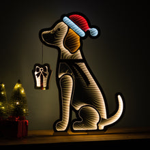 Load image into Gallery viewer, Santa Dog Infinity Light Display 31.25"H