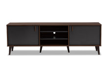 Load image into Gallery viewer, Baxton Studio Samuel Mid-Century Modern Brown and Dark Grey Finished TV Stand