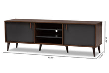 Load image into Gallery viewer, Baxton Studio Samuel Mid-Century Modern Brown and Dark Grey Finished TV Stand