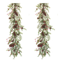 Load image into Gallery viewer, Pine Cone Berry Twig Garland (Set of 2)