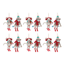 Load image into Gallery viewer, Plush Ski Animal Ornament (Set of 12)