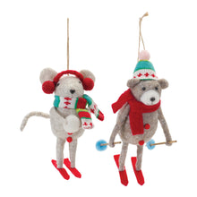 Load image into Gallery viewer, Plush Ski Animal Ornament (Set of 12)