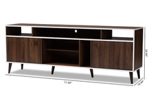 Load image into Gallery viewer, Baxton Studio Marion Mid-Century Modern Brown and White Finished TV Stand